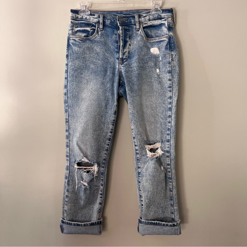 Blank NYC The Madison Crop High-Rise Distressed Jeans size 27